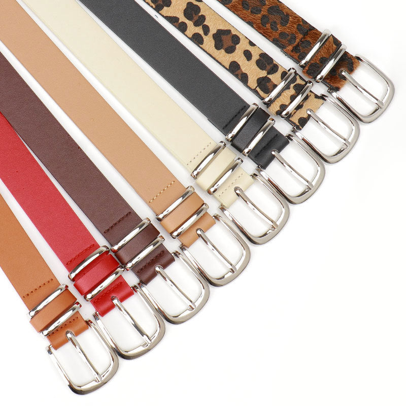 Cross-border hot 2025 new leopard print double shank women's belts fashionable European and American versatile coats with belts women