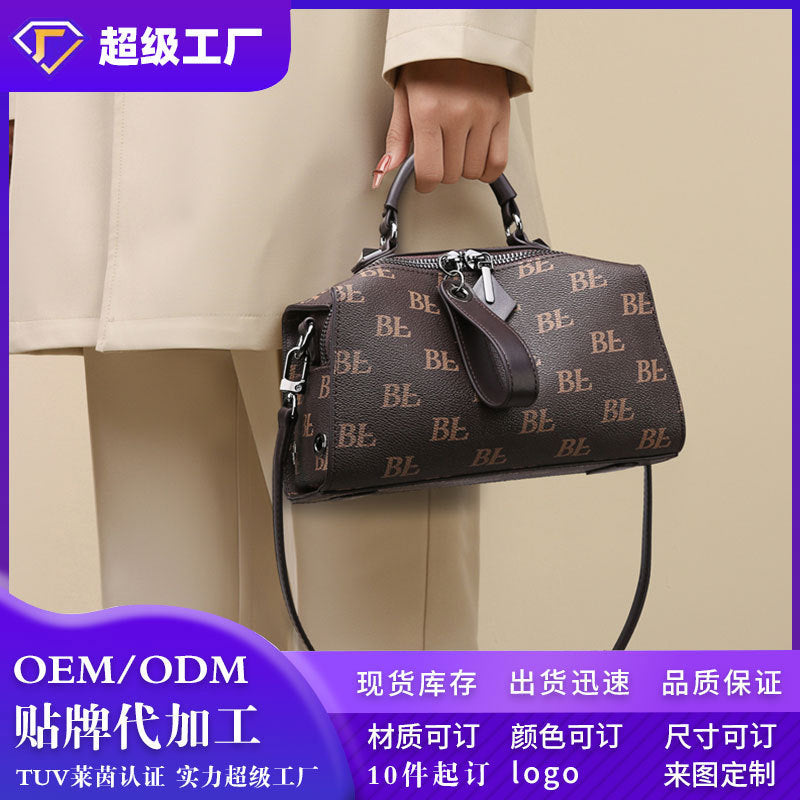 personalização Bolsa transversal bolsa feminina Novo modelo estampado Bolsa almofada vintage Grande capacidade Bolsa de ombro elegante Bolsa Internacional