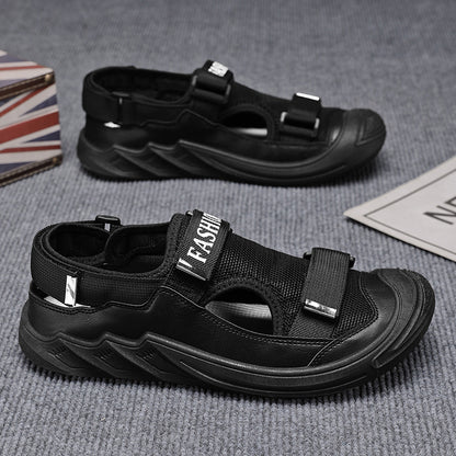 Men's Sandals Soft Sole, 2026 Summer New Rome Vacation Casual Beach Shoes, Clog Shoes, Breathable Closed-Toe Sandals