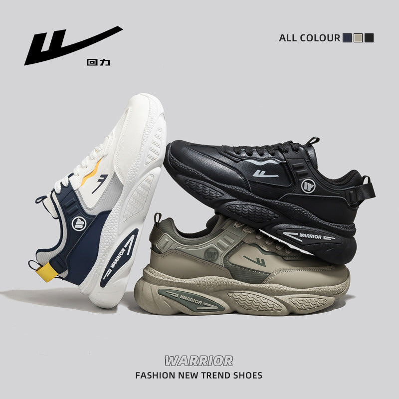 Pull-back solid leather platform shoes low top calm autumn black shoes easy to put on and take off breathable sneakers men's wholesale