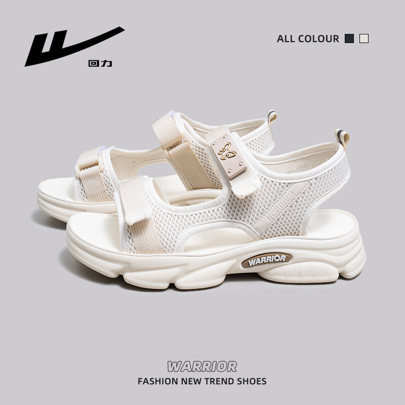 Pull-back soft soles, lightweight minimalist style sandals, outdoor easy to put on and take off beach shoes, comfortable and versatile Velcro casual shoes for women