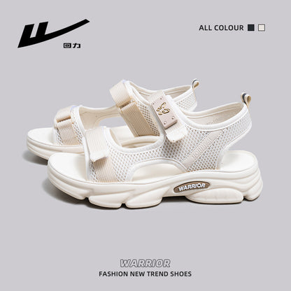 Pull-back soft soles, lightweight minimalist style sandals, outdoor easy to put on and take off beach shoes, comfortable and versatile Velcro casual shoes for women