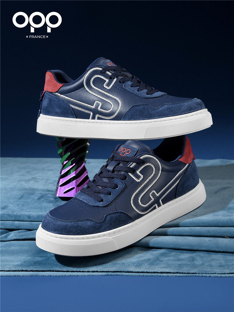 OPP men's shoes spring 2026 new niche trendy brand light luxury versatile leather low-top lightweight casual sneakerboard shoes