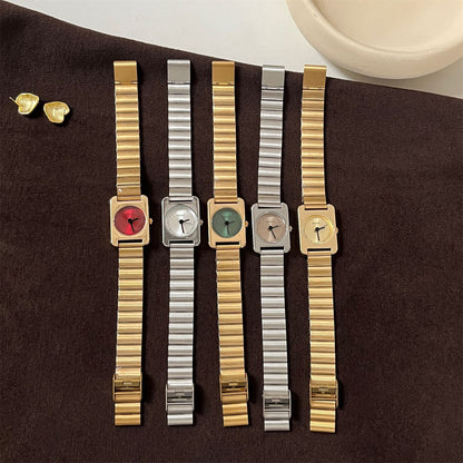 Foreign Trade Light Luxury Minimalist Style Unique Metal Bamboo Chain Watch Simple and Fashionable Square Elegant Casual Women's Watch