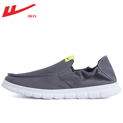 Pull-back work light canvas shoes new one-foot solid color casual shoes breathable and comfortable men's cloth shoes wholesale