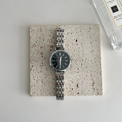 BARSH internet celebrity ice transparent blue fashion round disc steel strap watch for female students, simple and sophisticated style, export bestseller