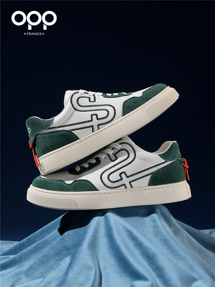 OPP men's shoes spring 2026 new niche trendy brand light luxury versatile leather low-top lightweight casual sneakerboard shoes