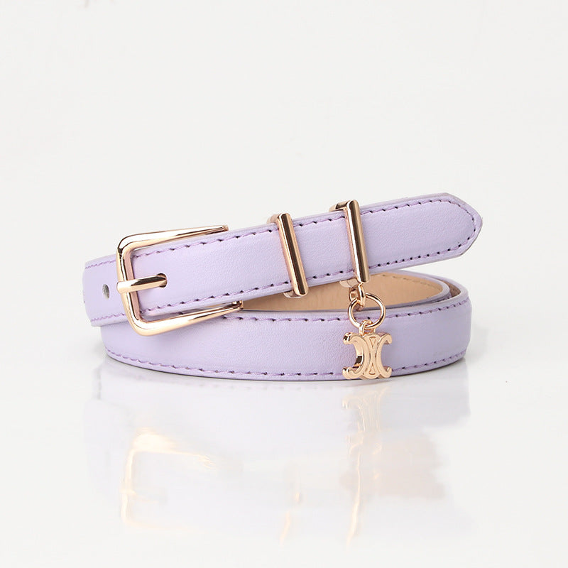 New Light Luxury Pendant Double C Women's Belt Embellished Jeans Trouser Belt Summer Versatile Alloy Buckle Belt