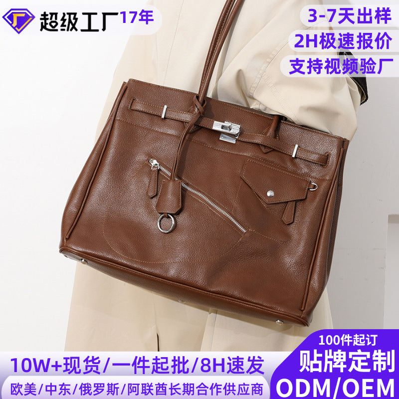 Bolsa tote Internacional Novo modelo Grande capacidade Bolsa para o dia a dia elegante Bolsa fashion sofisticada couro macio Bolsa de ombro feminina