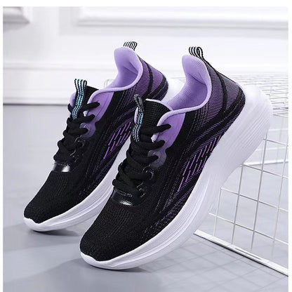 Shoes women's 2025 spring new trend running shoes soft sole transparent sports mesh shoes women's cross-border wholesale