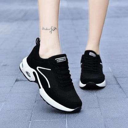 Women's shoes autumn and winter cross-border flat trendy shoes 2022 Korean version European and American air cushion casual flying knitted sports shoes women's trendy brand