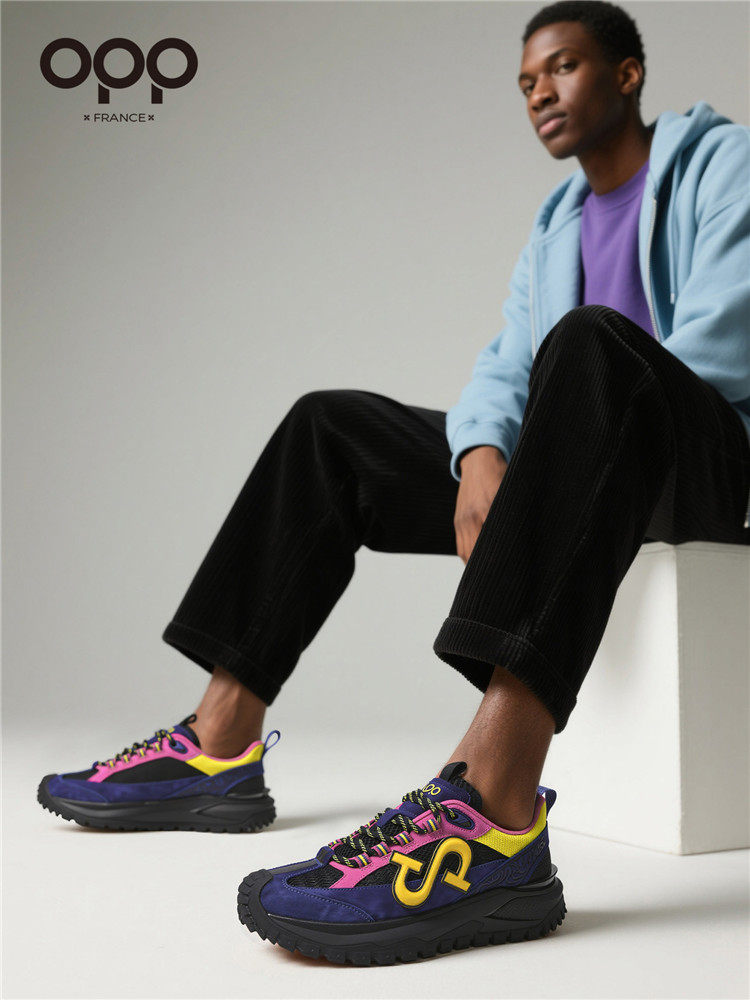 OPP men's shoes 2026 spring niche light luxury sports and leisure shoes, high-end trendy brand outdoor tourism hiking dad shoes