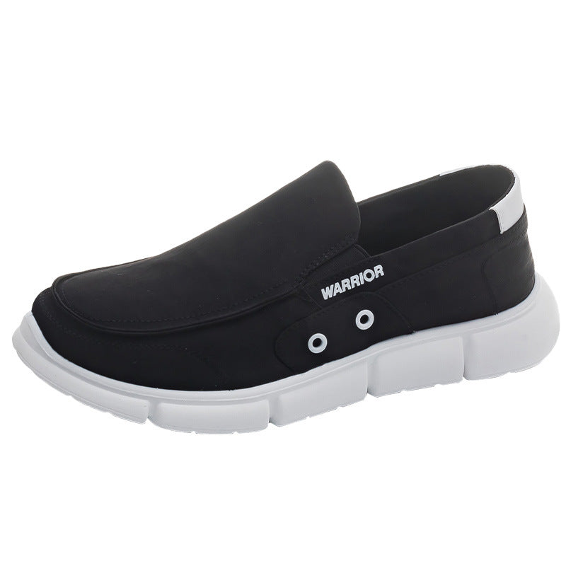 Pullback lightweight and comfortable middle-aged and elderly canvas shoes are simple and breathable, lazy shoes are versatile, easy to put on and take off, casual platform shoes