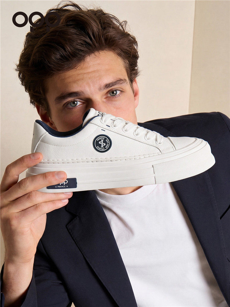 OPP men's shoes spring 2026 new platform sports leisure versatile white shoes low-top high-end popular board shoes