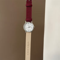 [MIQI] Silver Frame White Dial, Red + Khaki