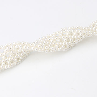 New product trend ladies belt sweet fashion imitation pearl woven waist chain elegant ladies dress decorative belt
