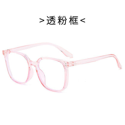 Mi Ding square frame glasses for women, cross-border bare face black frame blue light blocking glasses, student fashion versatile decorative frames