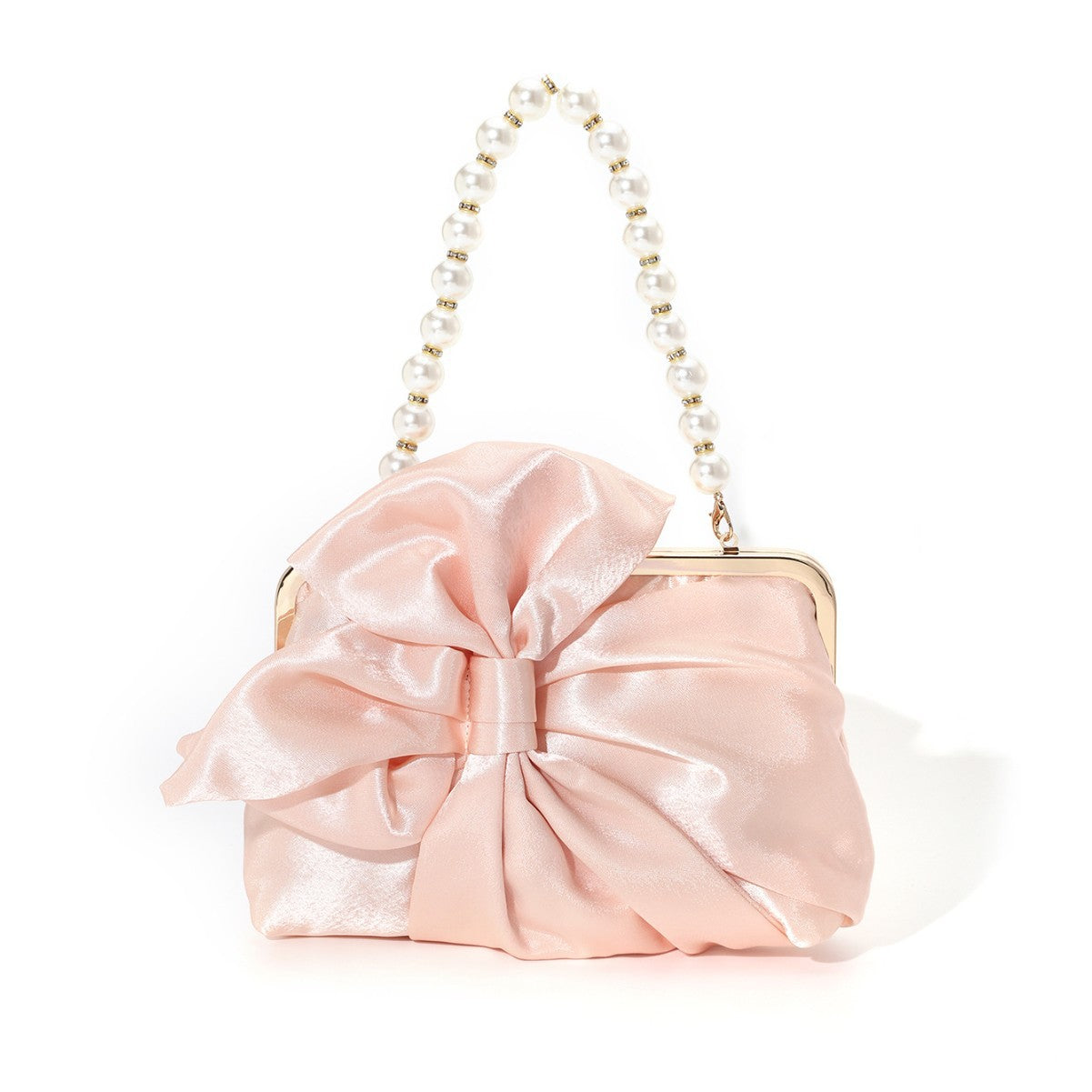 Francês doce retro estilo nacional arco colorido tong cetim high-end pérola bolsa casamento senhoras saco de jantar