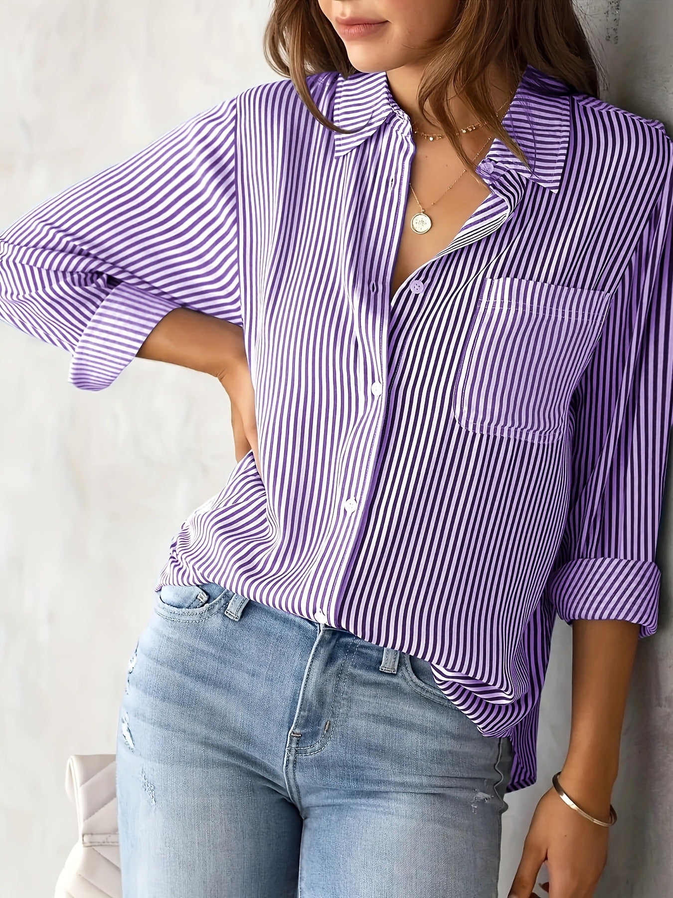 amazon foreign trade european and american women's clothing wishaliexpress ebay top loose casual long-sleeved shirt women