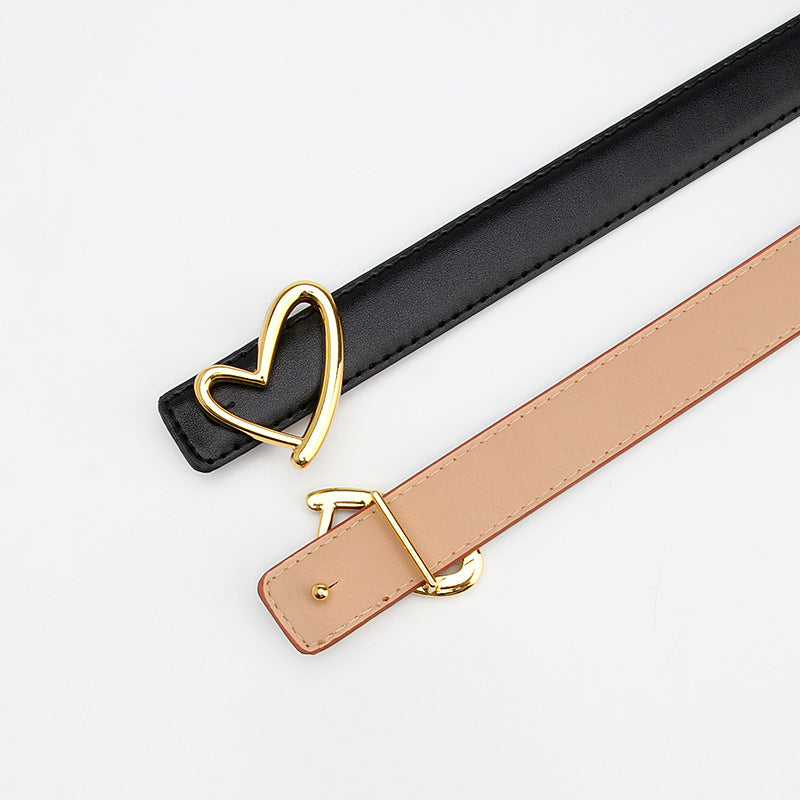 Belt women's wild love buckle premium fashion ladies jeans dress pu leather decoration belt wholesale