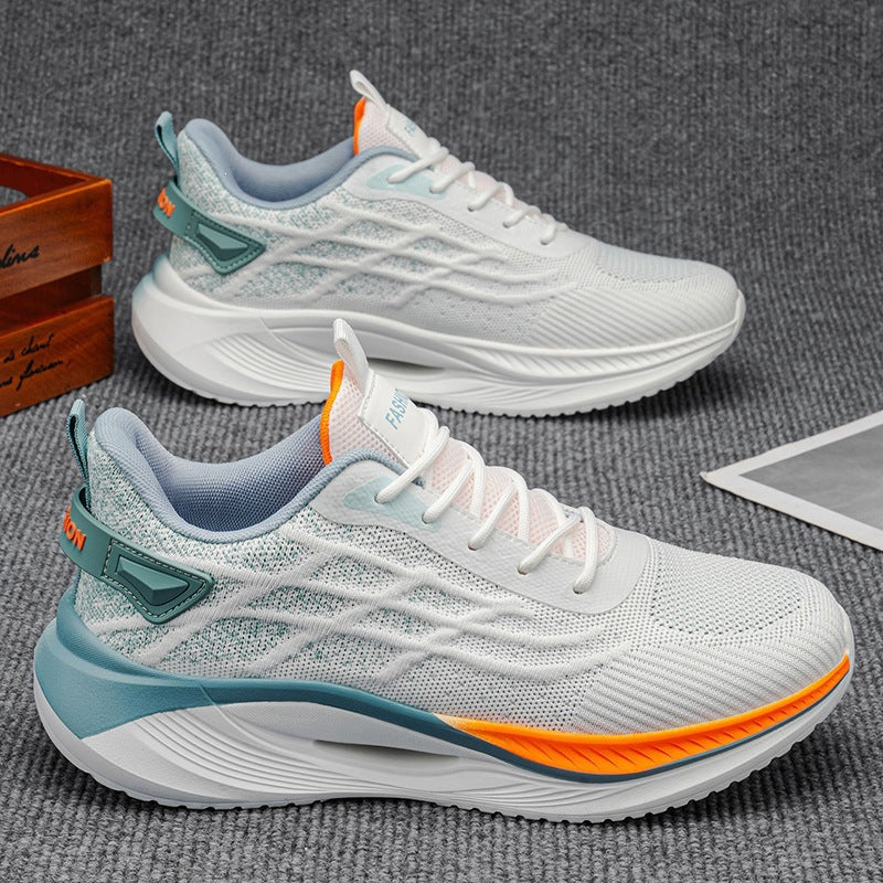 Running men's shoes summer 2026 new sports mesh casual lightweight soft sole non-slip breathable flying knitted student trendy shoes