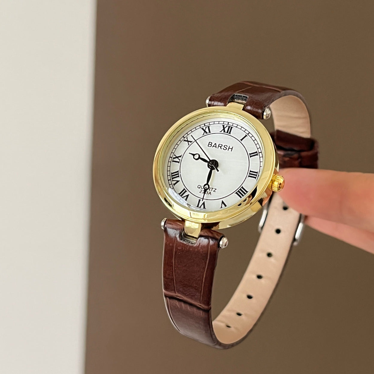 BARSH Roman vintage vintage women's vintage casual women's leather belt, elegant Western vintage watch