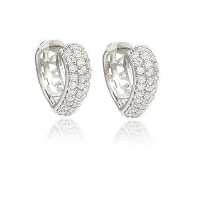 European and American popular stainless steel gold-plated multi-row diamond zircon earrings temperament light luxury style girls' earrings jewelry wholesale