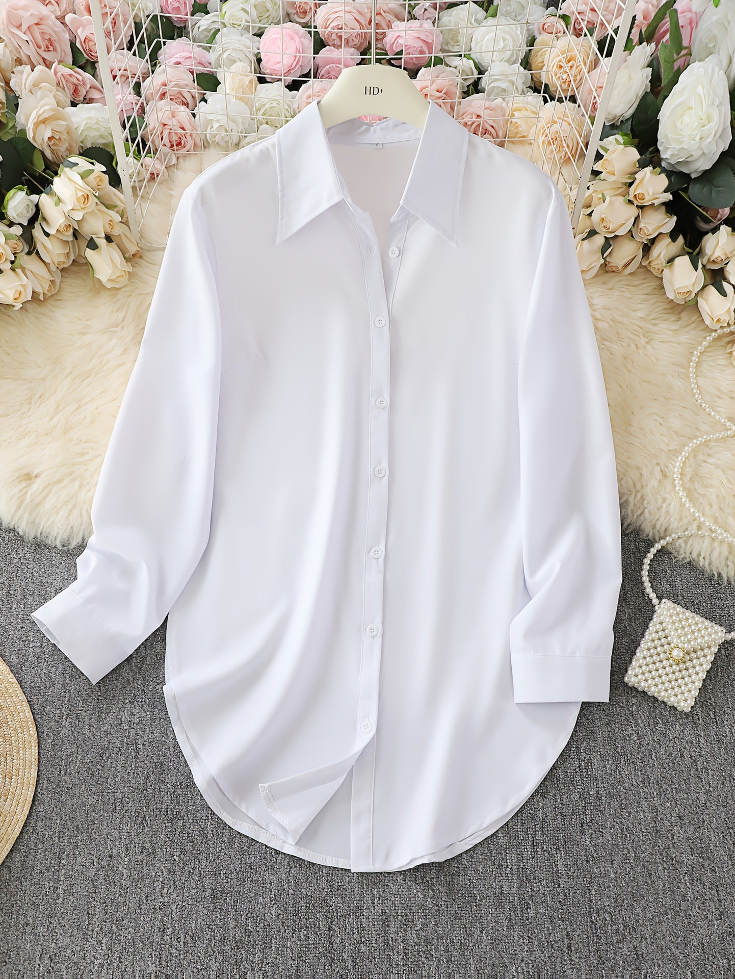 2024 AliExpress wish Amazon Hot Seller: Four-season fashionable minimalist irregular women's shirt, long sleeve, plus size