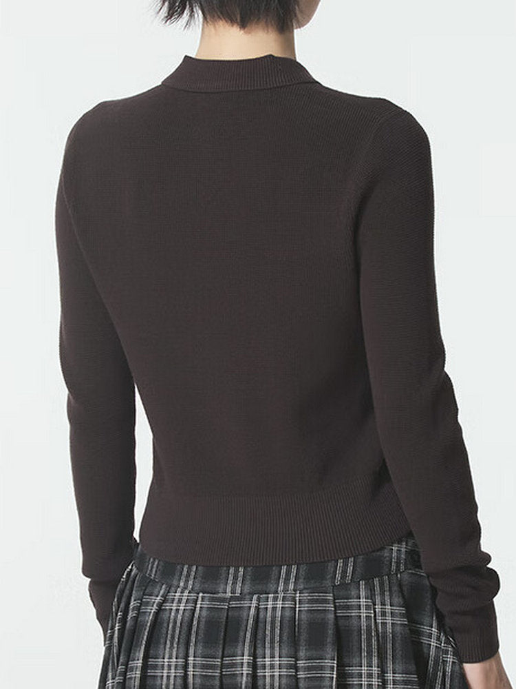 Under Armour UA fall and winter women's golf sports breathable casual polo knit long sleeve 6005630-246