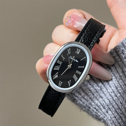 Hong Kong-style retro fashion watch for women, simple and versatile Roman scale quartz watch belt, hot-selling cross-border foreign trade bestseller