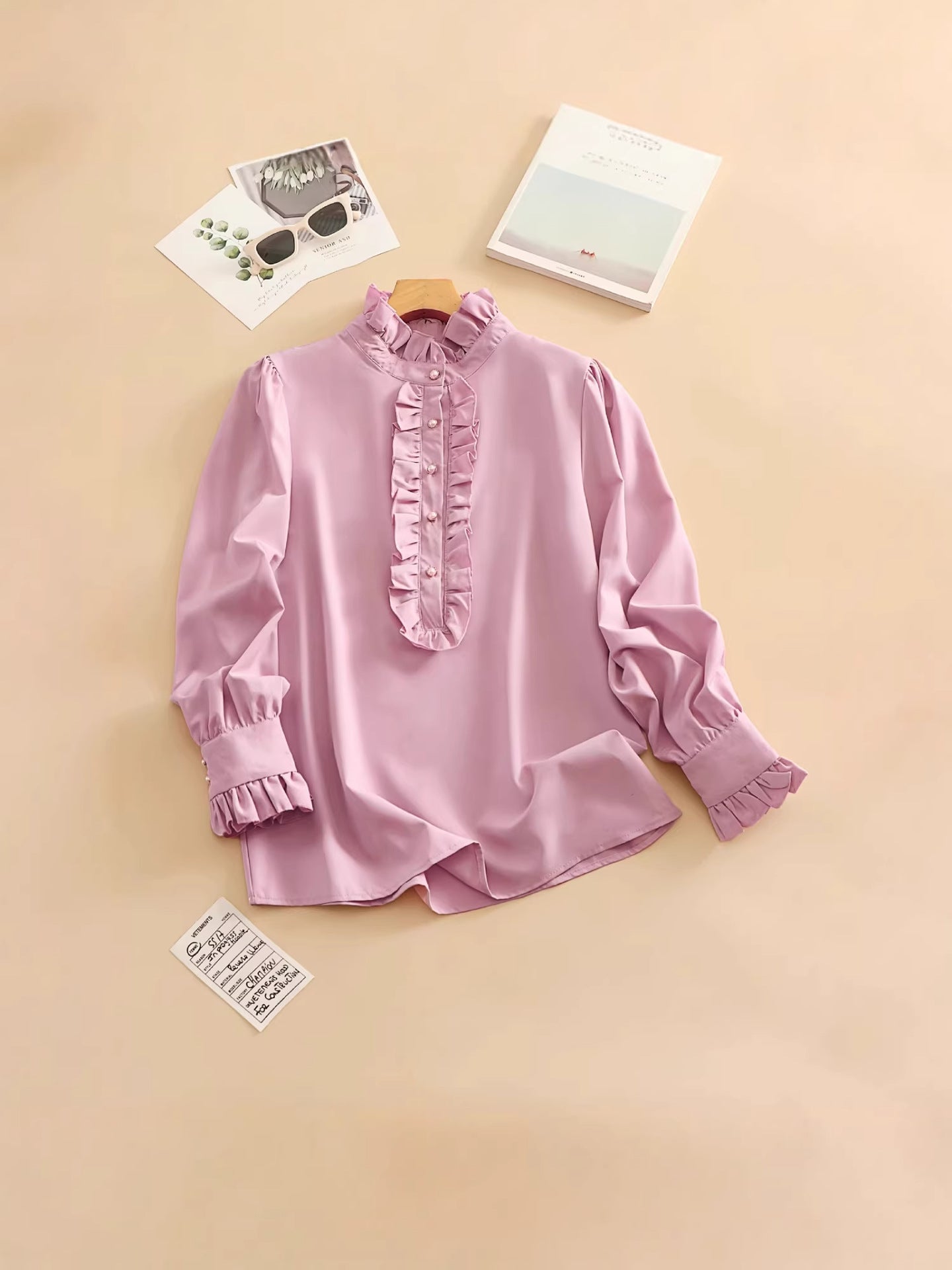 Amazon European and American women's clothing, Wish AliExpress, eBay shirt, ruffled elegant business fashion plus-size shirt