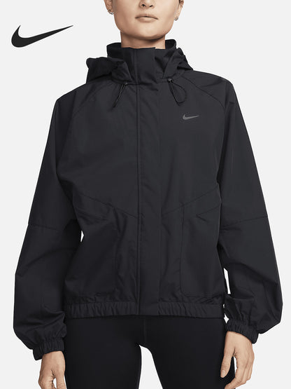 Nike Official Genuine New Women's Fashion Woven Hooded Sports Jacket FB7493-010 of the season