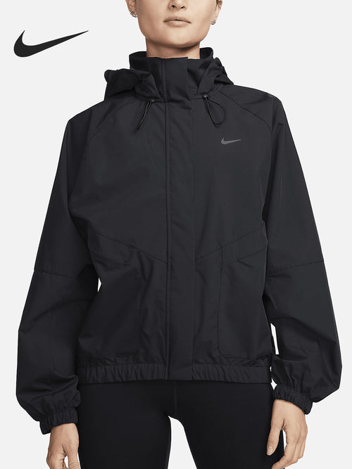Nike Official Genuine New Women's Fashion Woven Hooded Sports Jacket FB7493-010 of the season