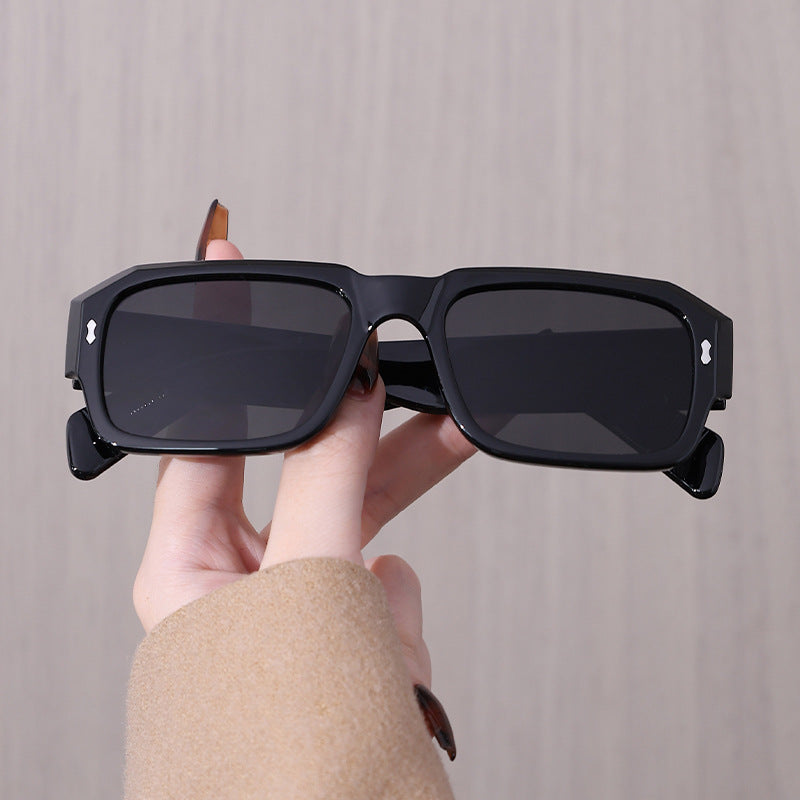 Arrow Ink Spike Sunglasses, European and American Cross-border Trendy Sunglasses, Large Square Frame Sunglasses, High-End Sunglasses for Men and Women