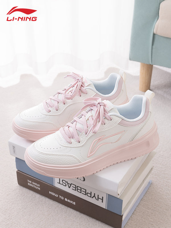 Li-Ning sneakers for women, Good Luck V2 official genuine new shoes, pink platform casual shoes, sports shoes, white sneakers
