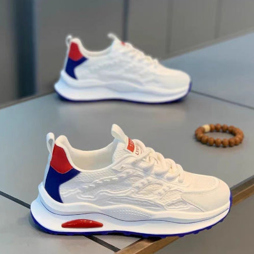 2026 Men's Breathable Mesh Summer Hollow Running Shoes, Comfortable Soft-Soled Student Trendy Shoes, Thin Versatile White Shoes