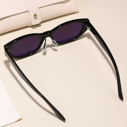 Fashionable cat-eye TR sunglasses for women, premium UV-blocking sunglasses for men, blue film stylish sunglasses for men