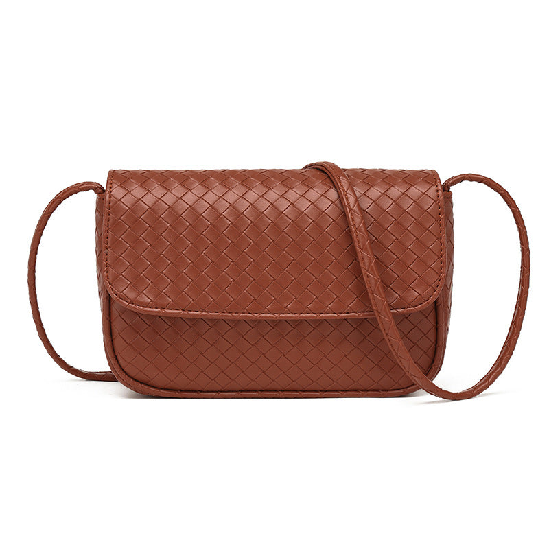 Cross-border manufacturer direct sales bag women's bag 2025 new fashion women's simple woven pattern casual shoulder crossbody bag