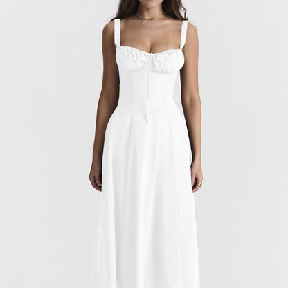 2026 spring new cross-border European and beautiful clothing temperament fashion floral suspender sleeveless gentle style French dress