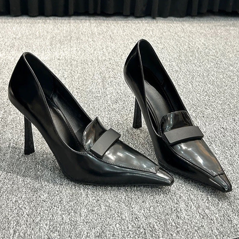 WO brown toe high heel sandals 2026 new autumn thin heel pointed toe sexy and versatile non-tiring high heels