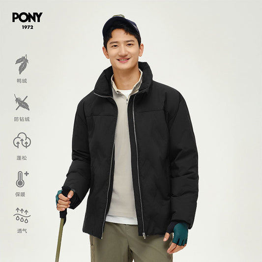 PONY1972 autumn and winter new outdoor sports gray duck down warm down jacket jacket 244M2OF10