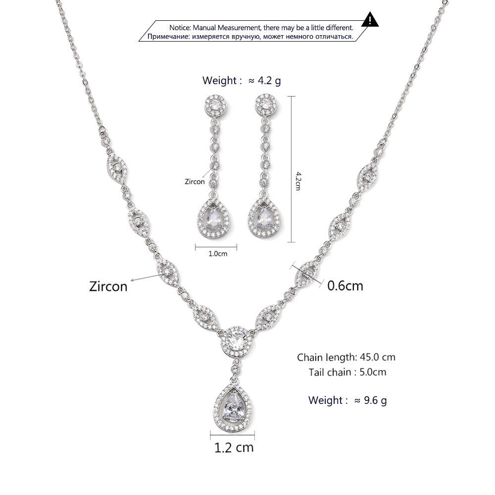 RAKOL cross-border AliExpress best-selling Waterdrop Haoshi three-piece set, niche versatile exquisite accessories wholesale