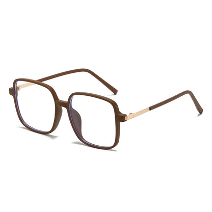 Large square frame flat light glasses for women, new European and American retro slimming Instagram influencer glasses, high appearance value no-makeup glasses frames