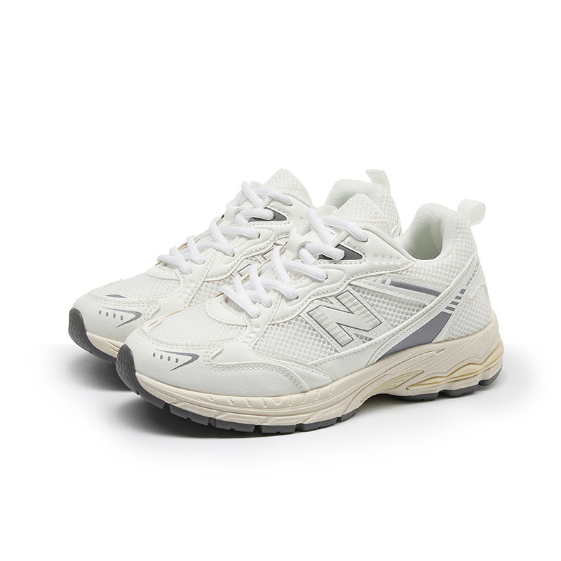 Primavera e outono New Balance Cool Running Sneakers Feminino Nova Malha Respirável Outdoor Sapatos Femininos Retro Daddy Shoes Modelos Explosivos