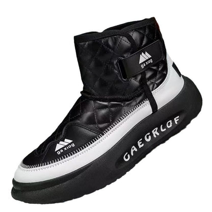 Cotton Shoes Winter New Men's Shoes Men's Casual Leather Shoes High Top Martin Boots Sneakers Men's Korean Version Versatile Black Shoes