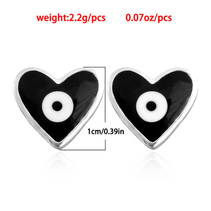 Jewelry Factory Customization Mini Heart-shaped Demon Eye Earrings Stud Earrings Luxury Niche Earrings