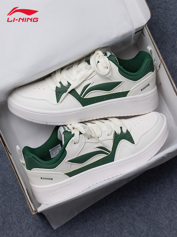 Li-Ning men's sneakers, new 2026 summer new shoes, vintage brown white sneakers, low-top casual sneakers