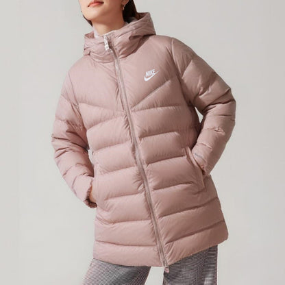 NIKE Women's Hooded Winter Midlength Casual Warm Jacket Jacket Down Jacket DQ6874-133-010
