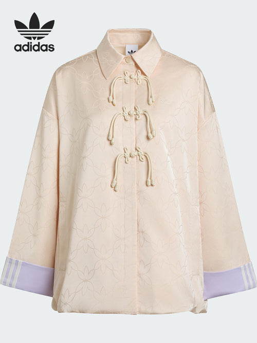Adidas official genuine clover women's jacquard new Chinese loose jacket KW1997