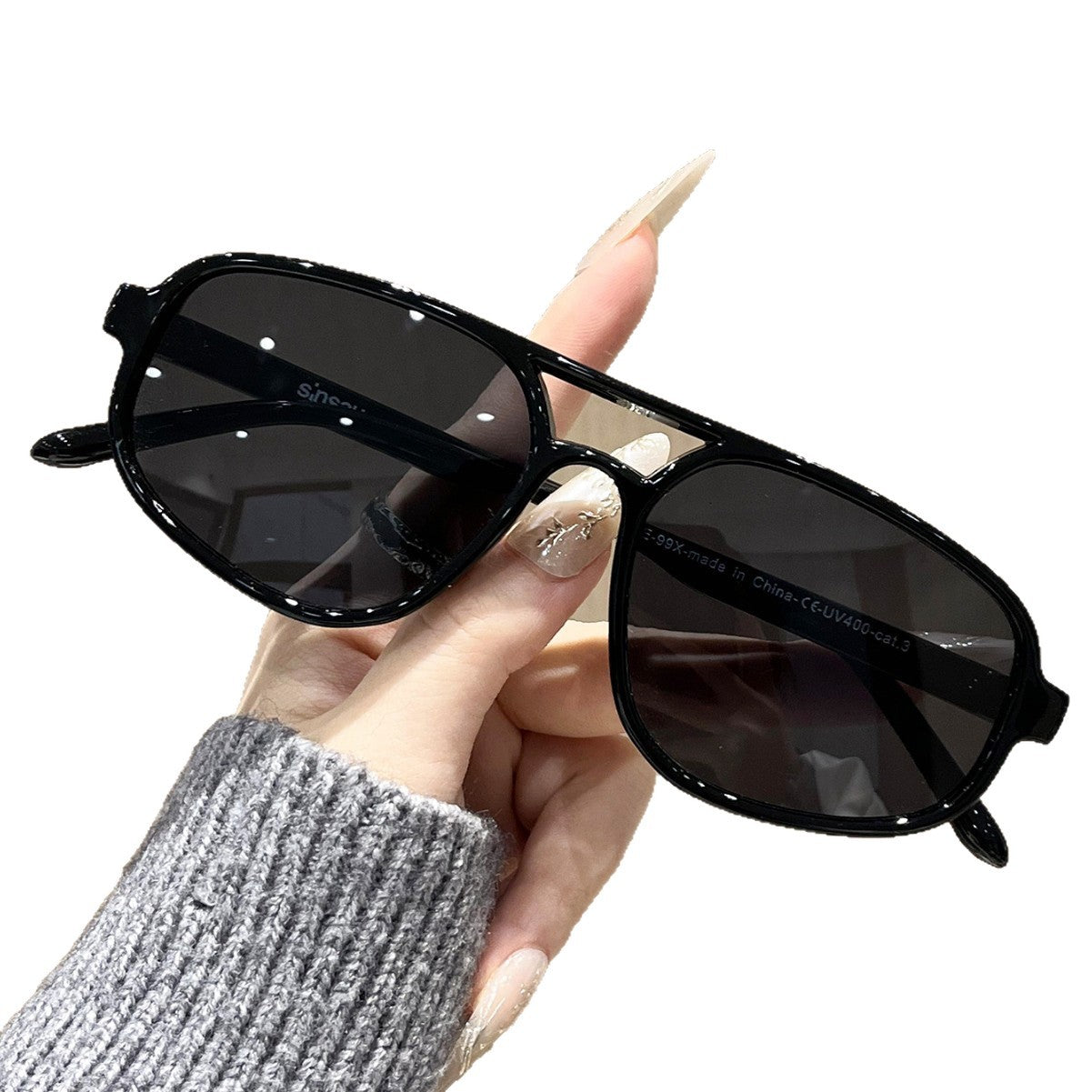 Dual-Beam Sunglasses 2026 European & American New High-End Sunglasses for Men and Women, Sun Protection Driving Pilot Sunglasses